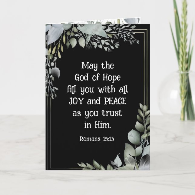 Römer 15:13 Gott der Hoffnung Christliches Verse Karte (Vorderseite)