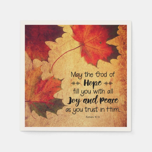 Römer 15:13 Gott der Hoffnung Herbstleaves Serviette (Vorderseite)