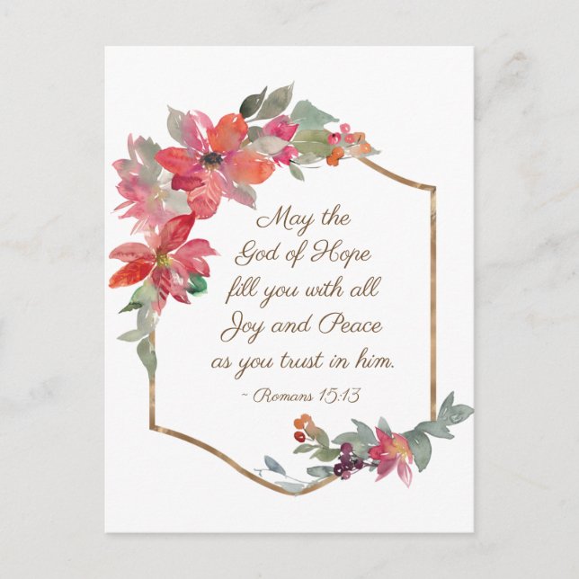 Römer 15:13 Gott der Hoffnung, Weihnachten Postkarte (Vorderseite)