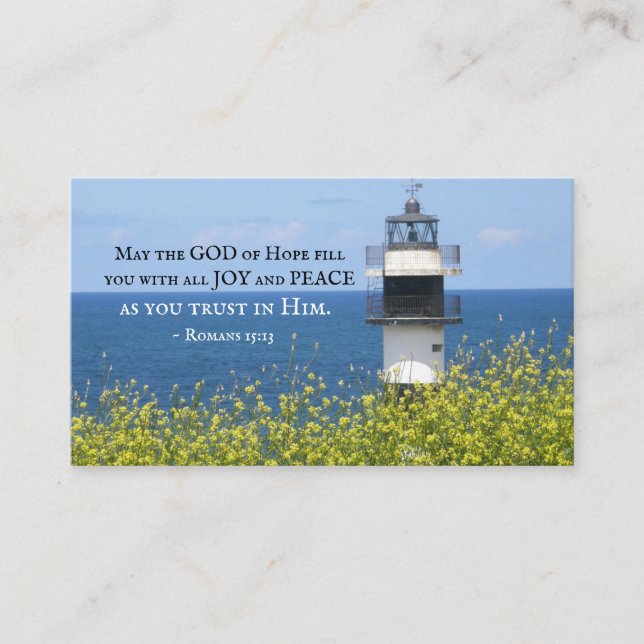 Römer 15:13 Mai Gott der Hoffnung, Leuchtturm Visitenkarte (Vorderseite)