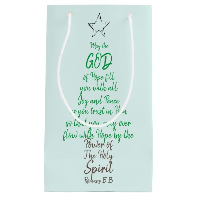 Römer 15:13 Weihnachtskarte Gott hoffen Freude & F Kleine Geschenktüte (Vorderseite)