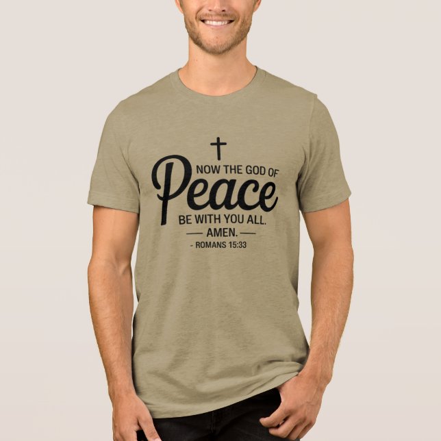 Römer 15:33 Christlicher T - Shirt - Friedensgott (Vorderseite)