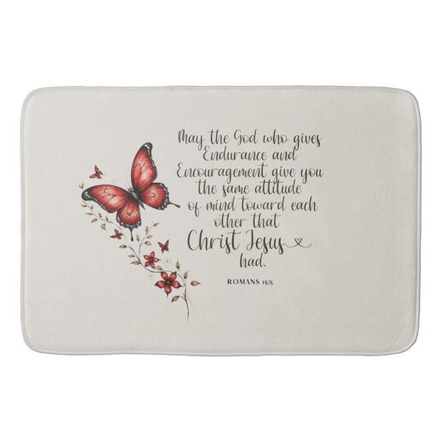 Römer 15:5 Bibelverse Bild Badematte (Vorderseite)
