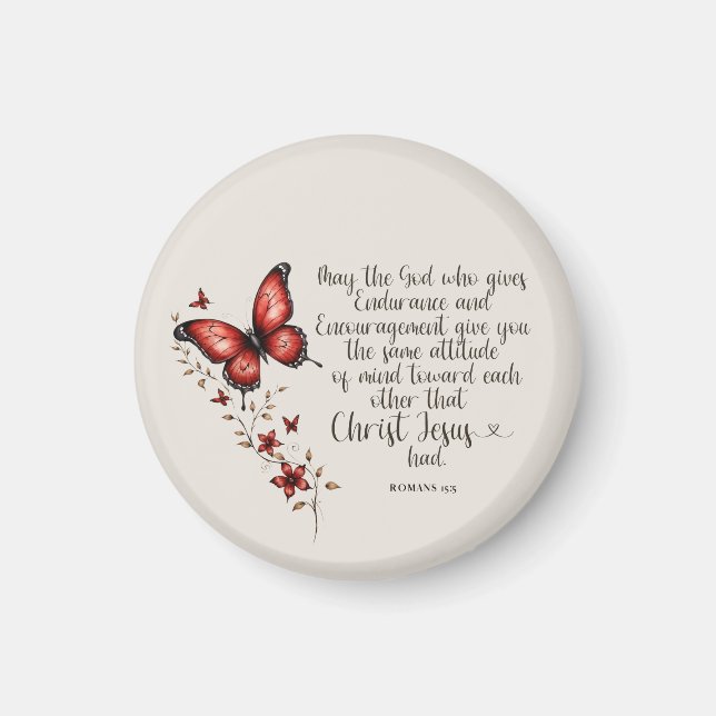 Römer 15:5 Bibelverse Bild Magnet (Vorne)