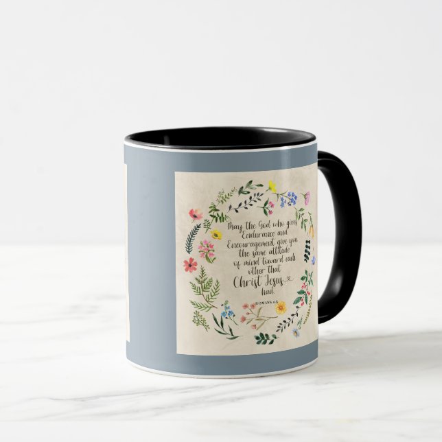 Römer 15:5 Bibelverse Bild Tasse (VorderseiteRechts)