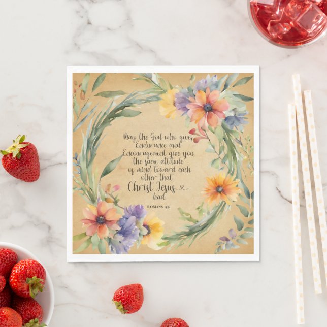 Römer 15:5 Bibelverse Papier Napkins Serviette (Beispiel)