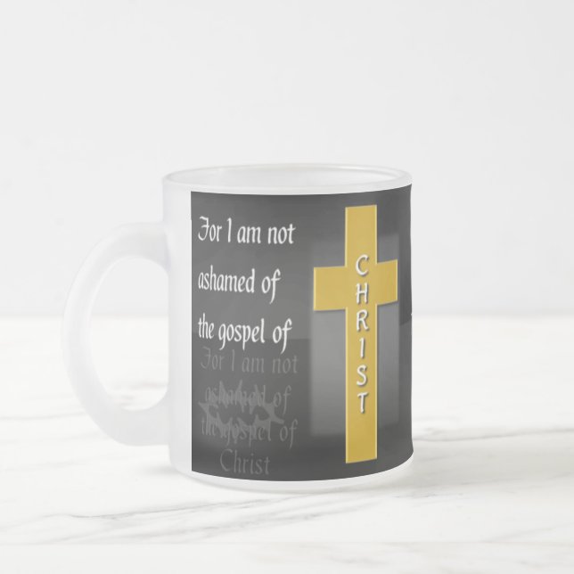 Römer-1:16 eine Bibel-Vers-Kaffee-Tasse Mattglastasse (Links)