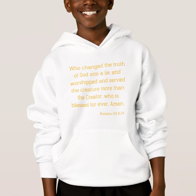 Römer 1:25 Bibelverse Zitat KJV Boy's Hoodie (Vorderseite)
