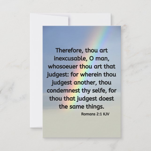 Römer 2:1 KJV Bible Verse Pic Flat Gruß Karte (Vorderseite)