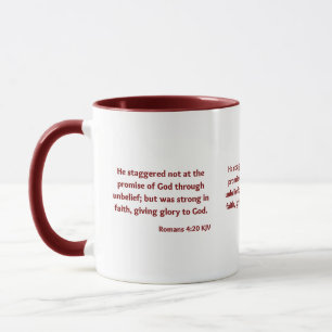 Römer 4:20 KJV Bibelverse Zwei-Tone-Tasse Tasse