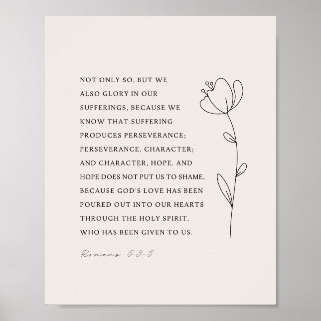 Römer 5,3-5 Bibelvers Poster (Vorne)