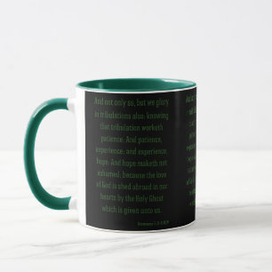 Römer 5:3-5 KJV Bibelverse Zwei-Tone Tasse