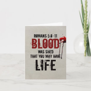 Römer 5:8-11 Blut wurde für dich vergossen Karte