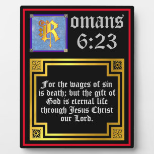 Römer 623 Gold Letter Ewiges Leben Bibelvers Fotoplatte