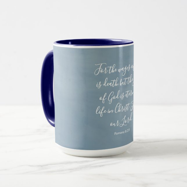 Römer 6:23 Bibelverse Tasse (Vorderseite Links)