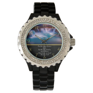 Römer 6:23 Christlich Glaube an Wasserfall Armbanduhr