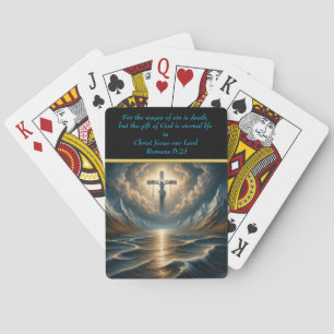 Römer 6:23 Erretter oberhalb rauschender Gewässer Spielkarten