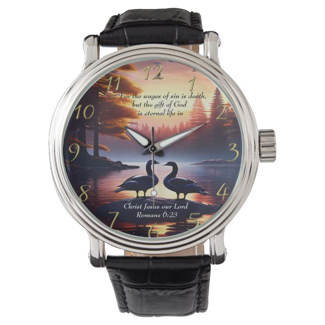 Römer 6:23 Gott so geliebt Armbanduhr (Vorderseite)