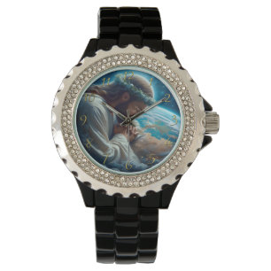 Römer 6:23 Hand hält Kreuz Gold Armbanduhr