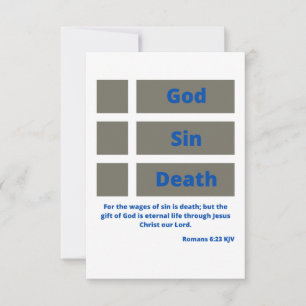 Römer 6:23 KJV Bibelverse 2 Flachgrüßkarte Karte