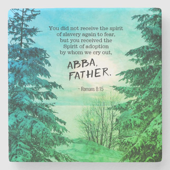 Römer 8:15 Wir weinen "Abba Vater" Steinuntersetzer (Vorderseite)