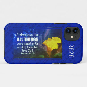 Römer 8:28 ALLE DINGE blau Case-Mate iPhone Hülle