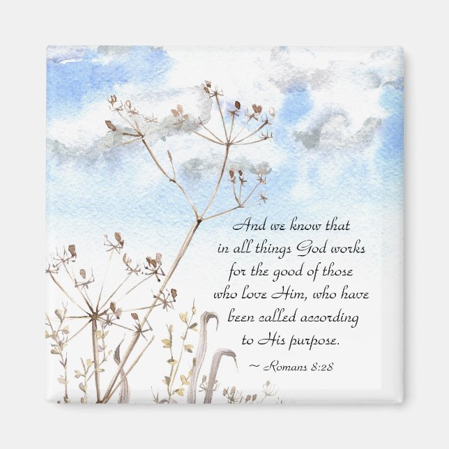 Römer 8:28 Alles, was Gott für das Gute arbeitet Magnet (Vorne)