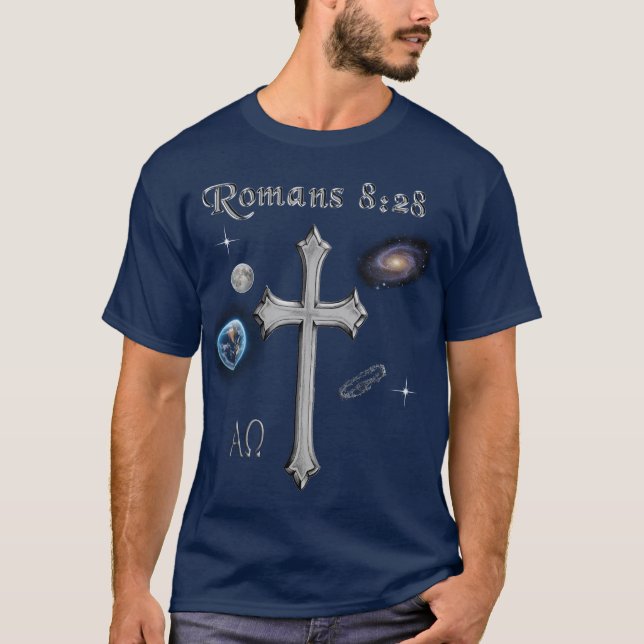 Römer 8,28 Bibelverse T-Shirt (Vorderseite)