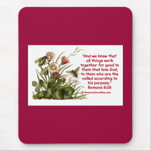 Römer-8:28 Bienen-Motiv Mousepad