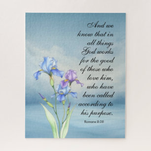 Römer 8:28 Iris-Wasserfarbe