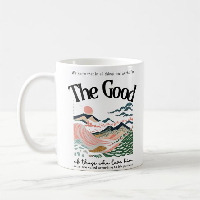 Römer 8:28 Kunstwerk Kaffeetasse (Links)