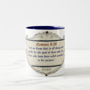Römer 8,28 Schild Christlicher Kaffeebecher Zweifarbige Tasse