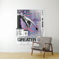 Römer 8:31 Cyberpunk Hand Of God Glitch Art