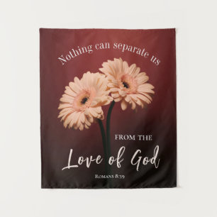 Römer 8 39 Liebe des Verses Gottes Rosa Braun Wandteppich