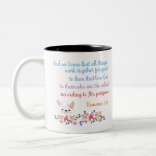 Römer 8 Bibelvers Design Zweifarbige Tasse