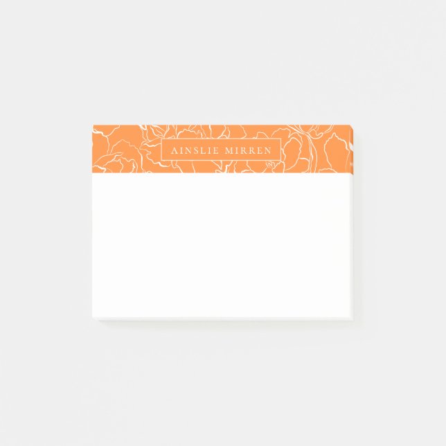 Römerorange einfach blumenreich Personalisiert Post-it Klebezettel (Vorderseite)