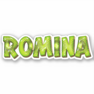 Romina Nom Autocollant Stickers Design Kiwi