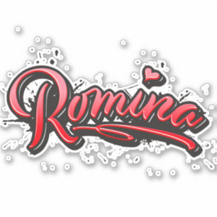 Romina red Heart Graffiti Aufkleber Sticker