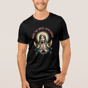 Römisch-katholische Jungfrau Mary Latin Mass Tri-Blend Shirt