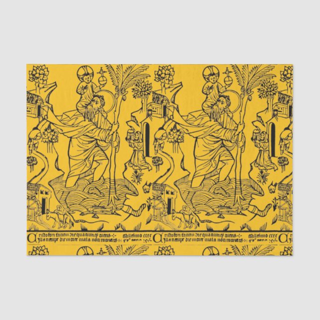 römisch-katholische Saint Christopher Seidenpapier (Vorderseite)