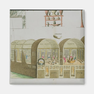 Römische Bäder, Platte 'von der Geschichte der Magnet