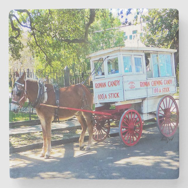 römische Candy, römischer Candy-Untersetzer, New O Steinuntersetzer (Vorderseite)