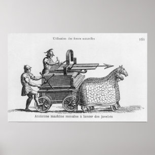 Römische Kriegsmaschine für das Abfeuern der Poster