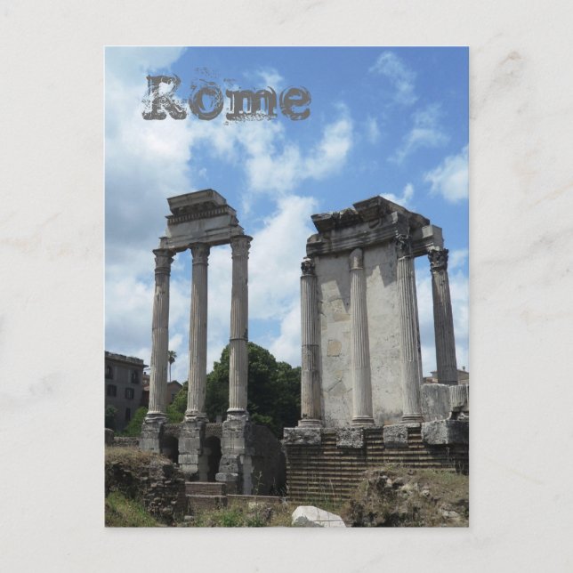 Römische Ruinen Antike Kolumnen Rom Italien Denkma Postkarte (Vorderseite)