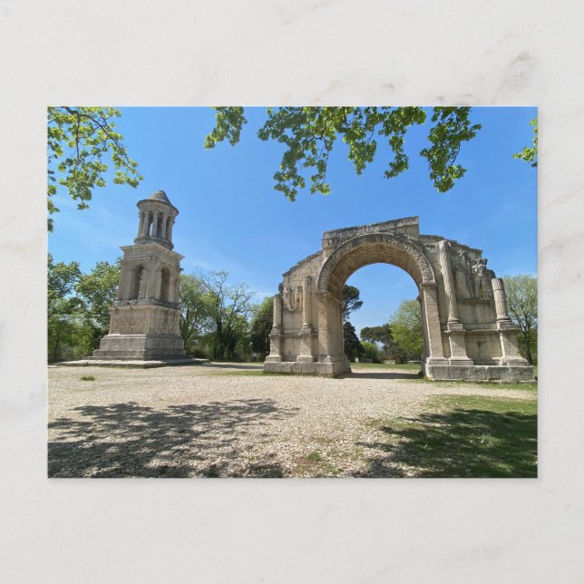 Römische Ruinen in der Nähe von Saint-Rémy-de-Prov Postkarte (Vorderseite)