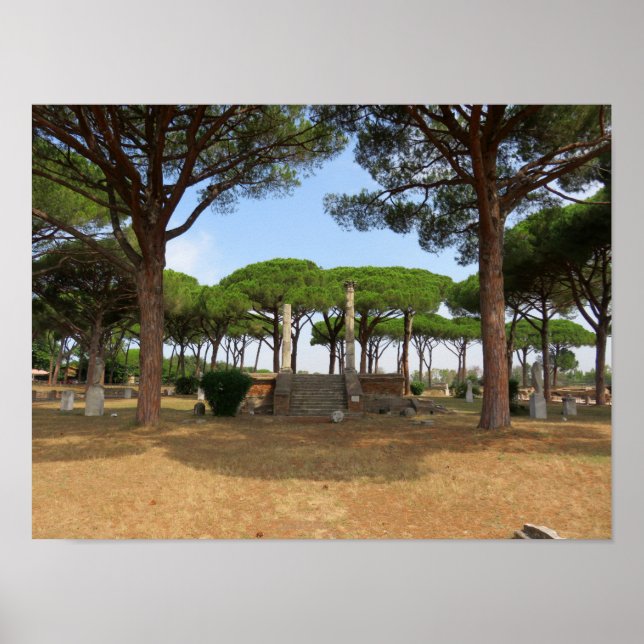 Römische Ruinen von Ostia Antica Poster (Vorne)