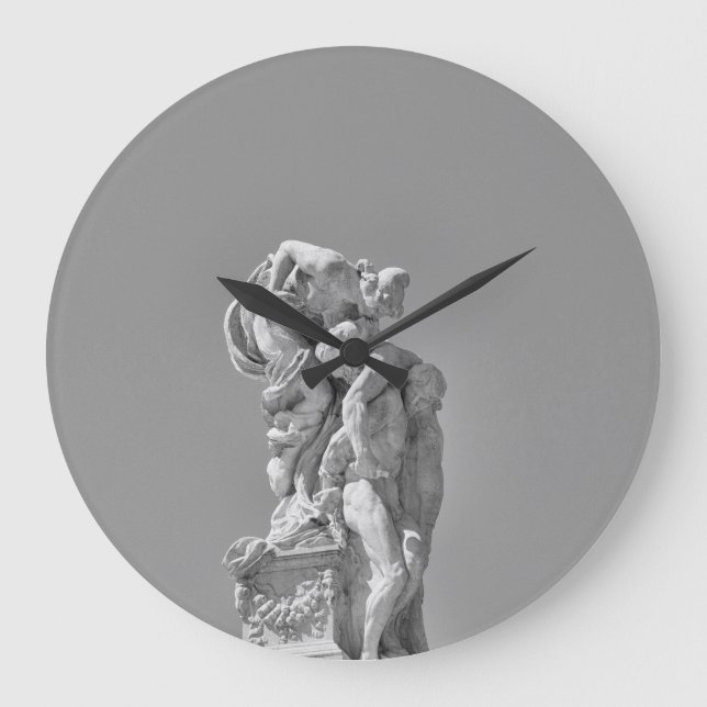 Römische Skulpturen in moderner Komposition Große Wanduhr (Vorderseite)