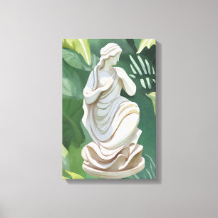 Römische Statue   Botanische Aquarellmalerei Leinwanddruck