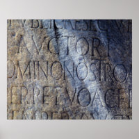 Römische Typografie auf dem Forum, Rom, Italien