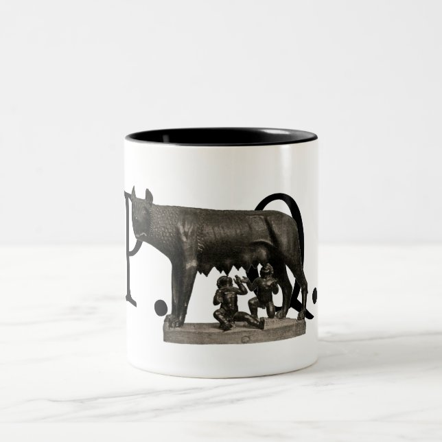 Römische Wolf-Tasse Zweifarbige Tasse (Mittel)